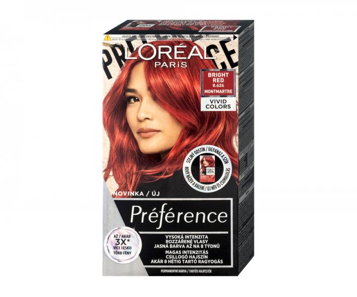Permanentn barva na vlasy Loral Prfrence 8.624 Bright Red - jasn erven