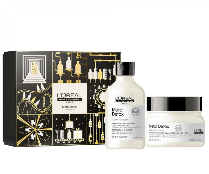 Dárková sada pro barvené a poškozené vlasy Loréal Professionnel Serie Expert Metal Detox