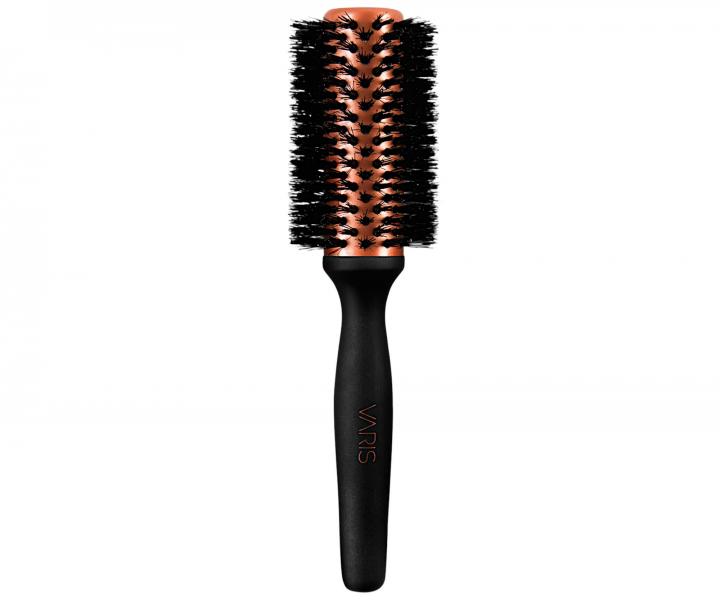 Dřevěný kulatý foukací kartáč s kančími a nylonovými štětinami Varis Boar Brush Medium - 33 mm