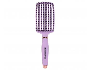 Kart�� na roz�es�v�n� a fouk�n� vlas� s kan��mi a nylonov�mi �t�tinami Sister Young Ovia Hair Brush - fialov�