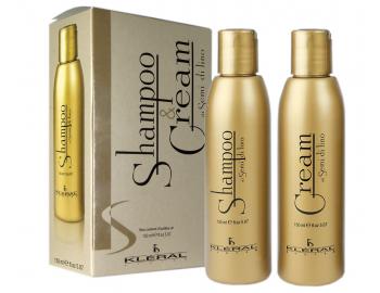 Dárková sada pro regeneraci suchých vlasů Kléral Semi di Lino - šampon 150 ml + péče 150 ml