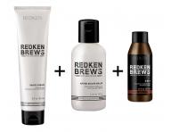 Pnsk sada Redken Brews - krm na holen + balzm po holen + istc ampon 3v1 zdarma