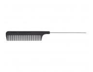 Karbonový tupírovací hřeben s kovovým hrotem Eurostil Profesional Carbon Antistatic - 22,3 cm