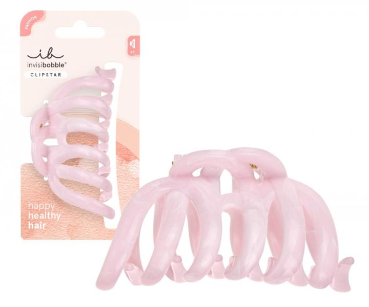 Sk�ipec pro hust� a dlouh� vlasy Invisibobble Clipstar L Rose Glimmer - sv�tle r��ov�