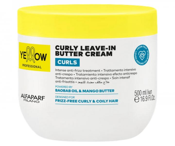 Bezoplachov� m�slov� kr�m pro vlnit�, kudrnat� a afro vlasy Yellow Professional Curls Curly Leave-In Butter Cream - 500 ml