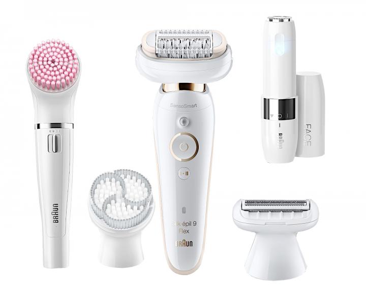 Dámský epilátor Braun Silk-épil 9 Flex 9105 + dámský strojek Braun Face Mini zdarma