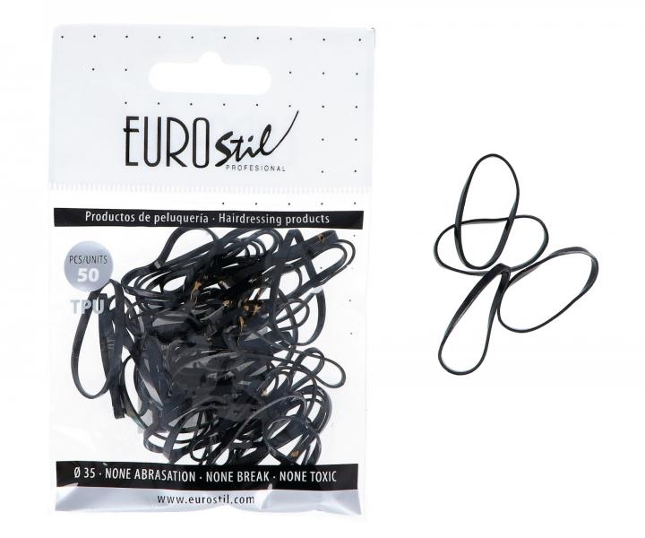 Gumičky do vlasů Eurostil Profesional TPU Hair Elastics For Hairstyles - černé, 50 ks