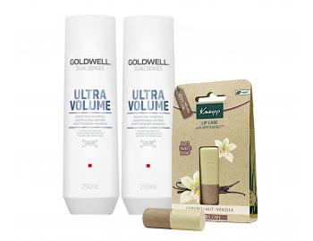 Sada pro objem vlasů Goldwell DS Ultra Volume - šampon + kondicionér + balzám na rty zdarma