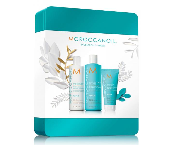 Dárková sada v plechové krabičce pro poškozené vlasy Moroccanoil Repair