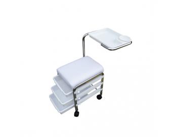 Manikúrní/pedikúrní stolička Weelko Brevis - 3 zásuvky, bílá