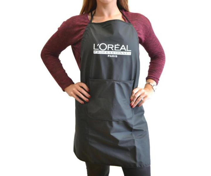 Kadeřnická zástěra Loréal s kapsou - černá