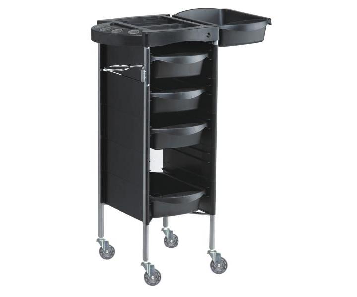 Kadeřnický vozík Hairway Profi 2 s přístavnou deskou - černý
