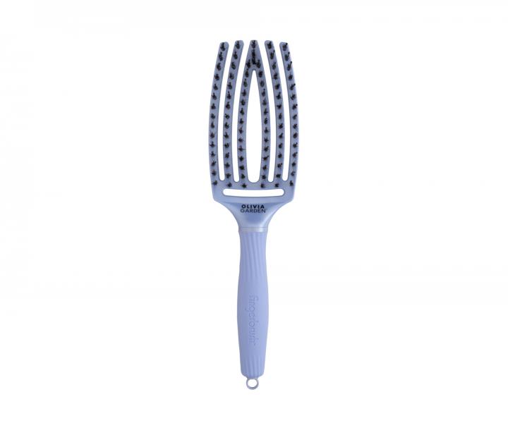 Kartáč Olivia Garden Fingerbrush Combo Medium - perleťově modrý