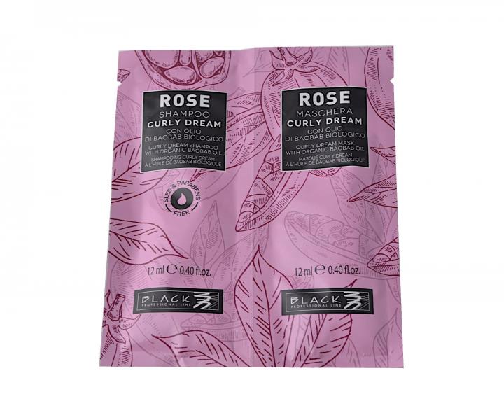 Šampon a maska pro vlnité a kudrnaté vlasy Black Rose Curly Dream - 2x12 ml