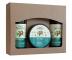 T�lov� �ada p��e o t�lo Green Pharmacy Body Care se zelenou k�vou a z�zvorov�m olejem - d�rkov� sada - sprchov� gel + cukrov� peeling + t�lov� ml�ko