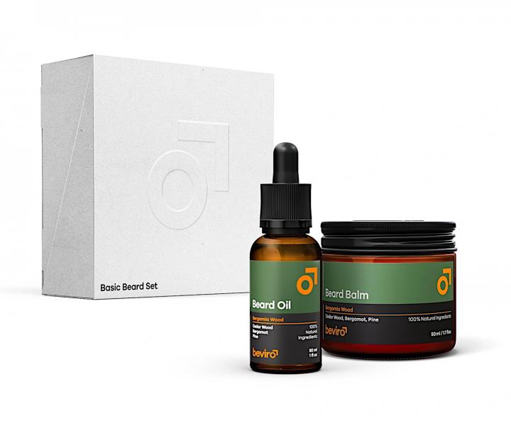 Pánská dárková sada na vousy Beviro Basic Beard Set Bergamia Wood