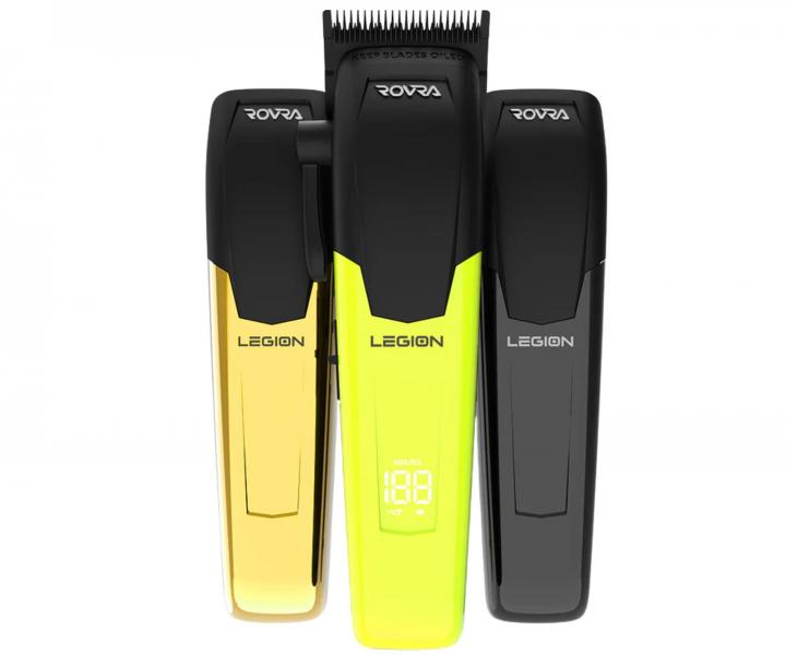 Profesion�ln� st�ihac� strojek s v�m�nn�mi kryty Rovra Legion Professional Hair Clippers - zelen�/zlat�/�ern�