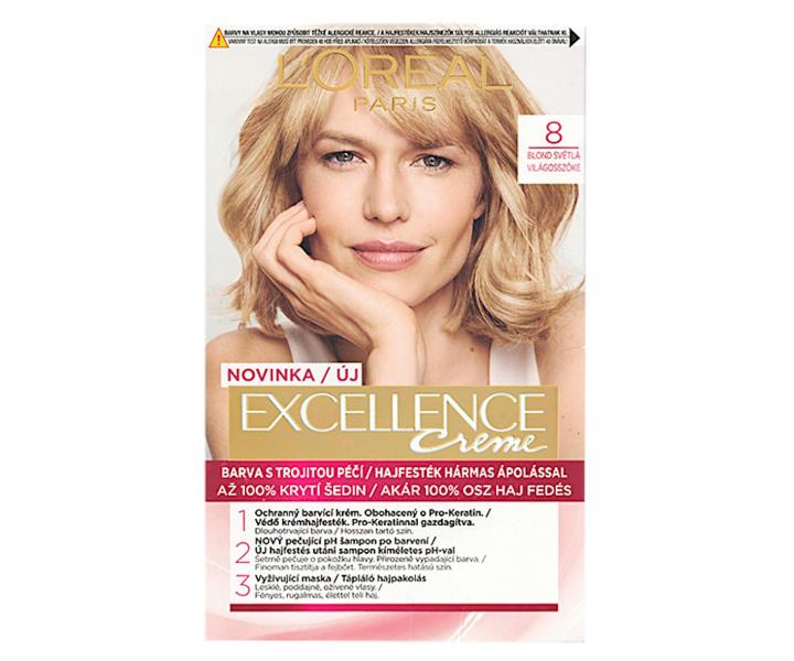 Permanentní barva Loréal Excellence 8 blond světlá