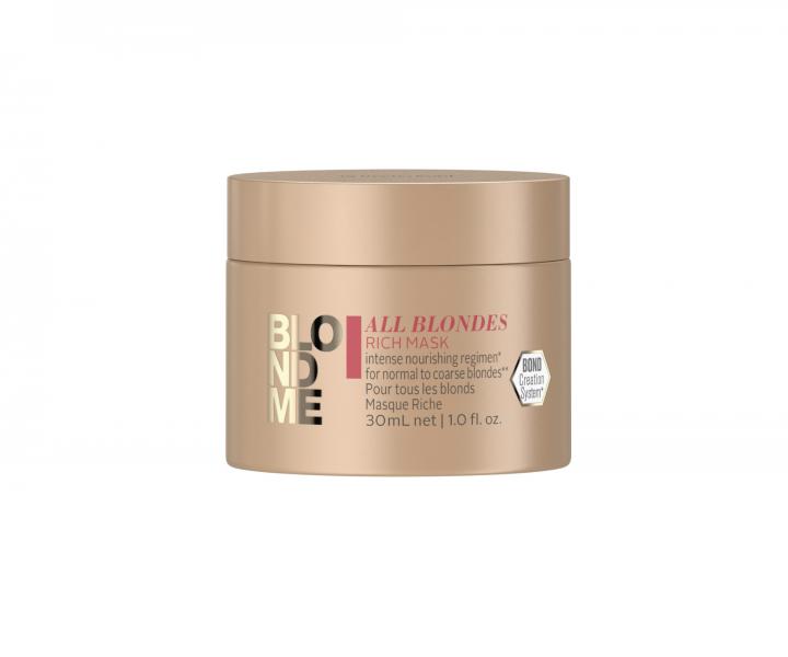 Bohatá maska pro blond vlasy Schwarzkopf Professional BlondMe All Blondes Rich Mask - 30 ml