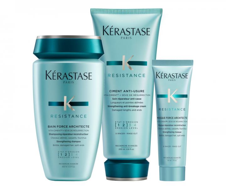 Sada pro pokozen vlasy Krastase Resistance Force Architecte + maska 30 ml zdarma