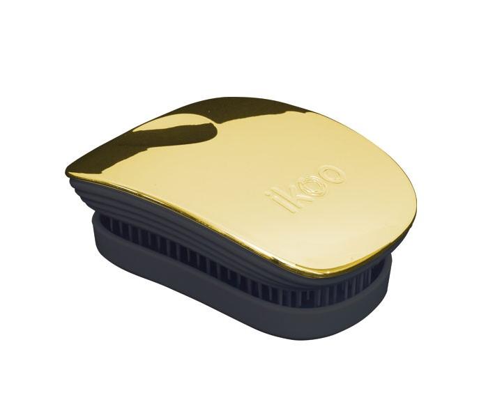 Cestovn kart na vlasy Ikoo Pocket Metallic Soleil - erno-zlat