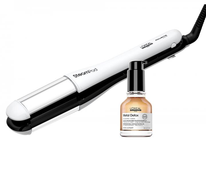 Parní žehlička na vlasy Loréal Professionnel SteamPod 4 + olej Metal Detox 50 ml zdarma