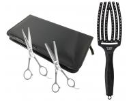 Sada nůžek 5,75" a efilačních nůžek 6,27" Olivia Garden StraightCut™ + kartáč zdarma