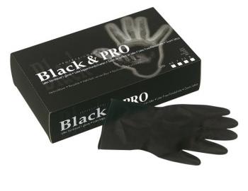 Latexové rukavice pro kadeřníky Sibel Black Pro 20 ks - L