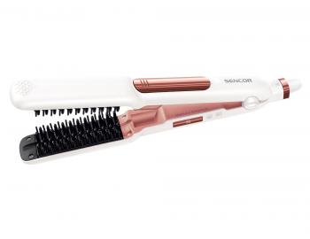 Žehlička/kartáč na vlasy s párou Sencor SHI 5300GD - perleťová bílá/růžová - rozbalené, použité