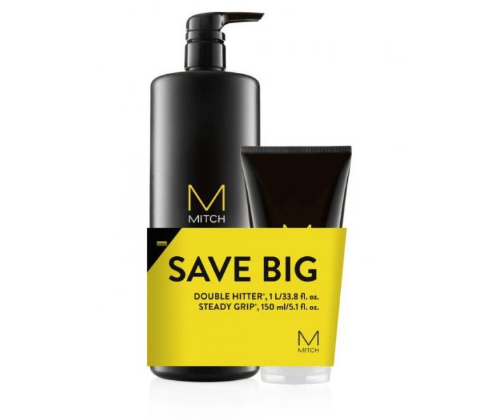 Dárková sada pečujícího šamponu 2v1 Paul Mitchell Mitch Double Hitter + gel Steady Grip zdarma