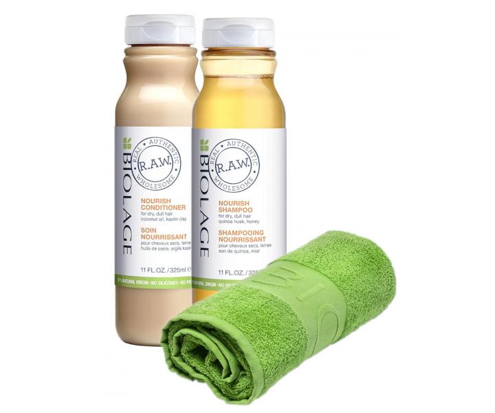 Sada pro suché a mdlé vlasy Biolage Nourish R.A.W. + osuška ZDARMA