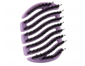 Kart�� na vlasy s kan��mi a nylonov�mi �t�tinami Sister Young Mila Pocket Hair Brush - fialov�