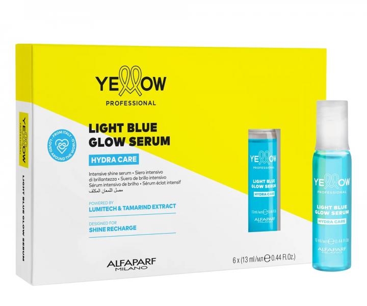 Rozjas�uj�c� s�rum v ampulk�ch pro lesk vlas� Yellow Professional Hydra Care Light Blue Glow Serum - 6x13 ml