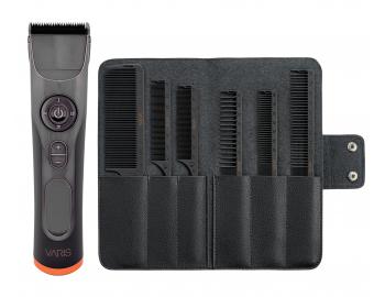Profesion�ln� strojek na vlasy Varis Hair Clipper VC42 - �ed� + sada profesion�ln�ch karbonov�ch h�eben� Varis Carbon Combs zdar