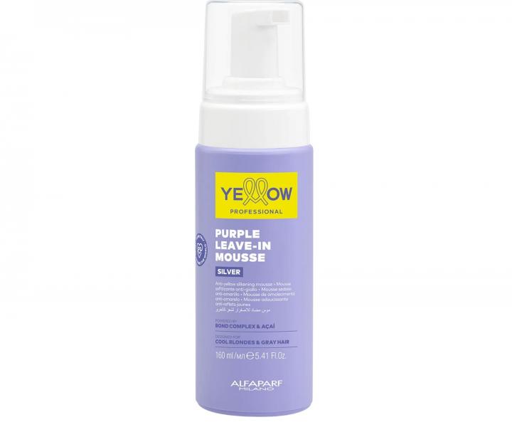 Bezoplachov� fialov� p�na pro neutralizaci �lut�ch t�n� Yellow Professional Silver Purple Leave-In Mouse - 160 ml