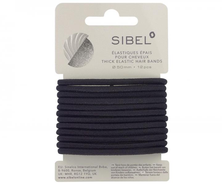 Siln� gumi�ky do vlas� Sibel - 50 mm, 12 ks