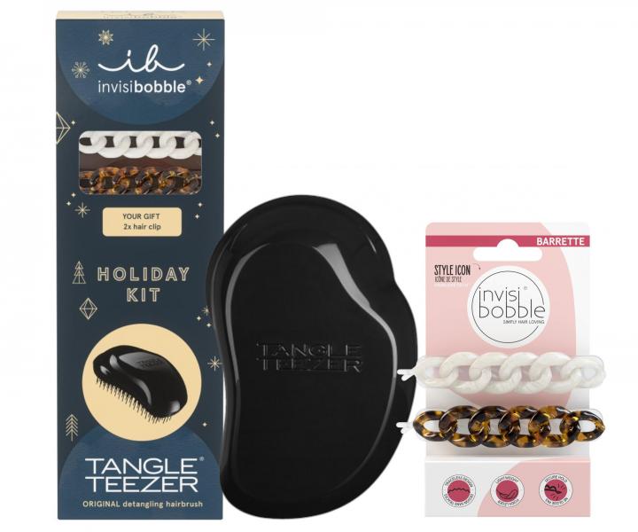 Dárková sada kartáče na rozčesávání vlasů Tangle Teezer Original a ozdobných sponek Invisibobble