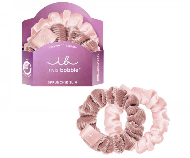 Ozdobné spirálové gumičky Invisibobble Sprunchie Slim La Vie en Rose - 2 ks