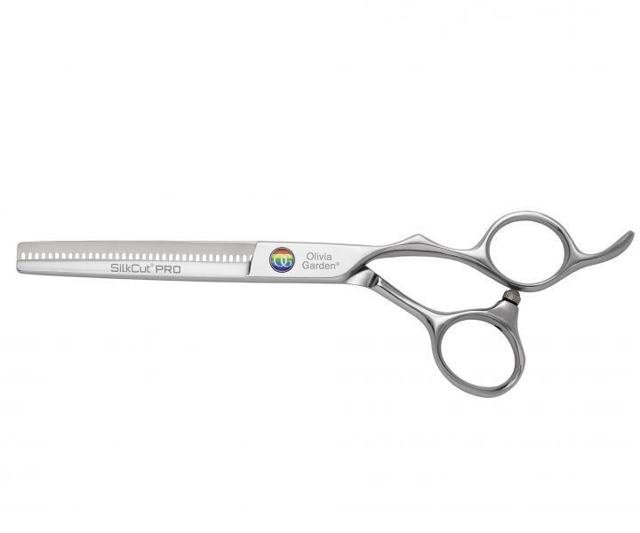 Efilační nůžky Olivia Garden SilkCut Thinner EUR Pride Edition 6,35" - stříbrné