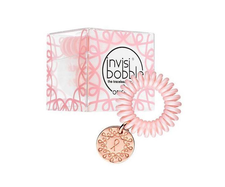 Spirálová gumička do vlasů s přívěskem Invisibobble Pink Heroes Collection - světle růžová