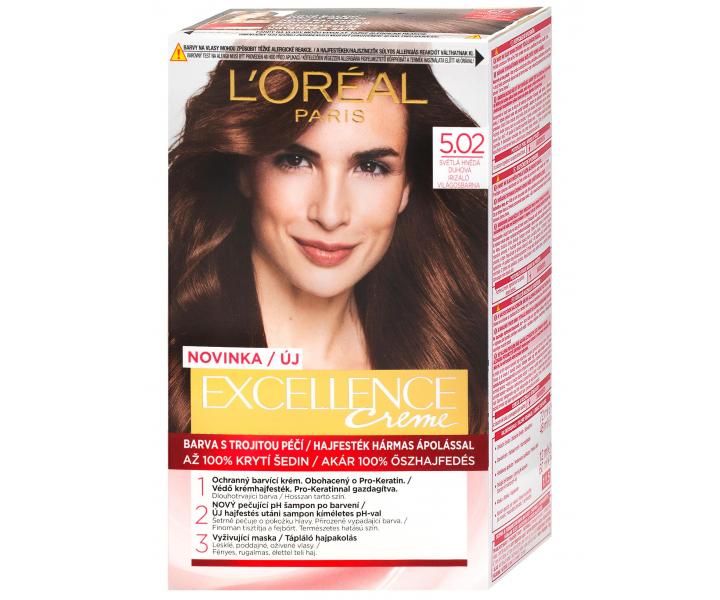 Permanentní barva Loréal Excellence 5.02 světlá hnědá duhová