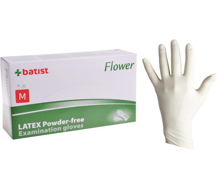 Latexov bezpudrov rukavice Batist Flower 100 Ks - M