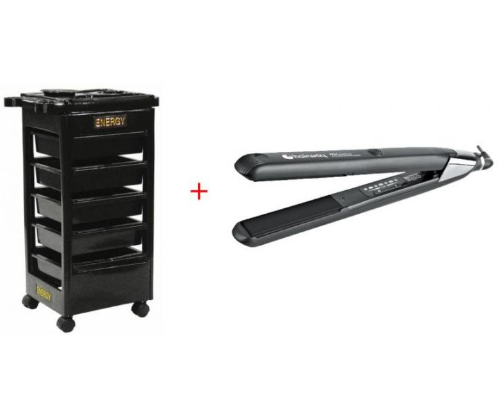Hairway Kadeřnický vozík Energy + žehlička na vlasy 25 x 90 mm