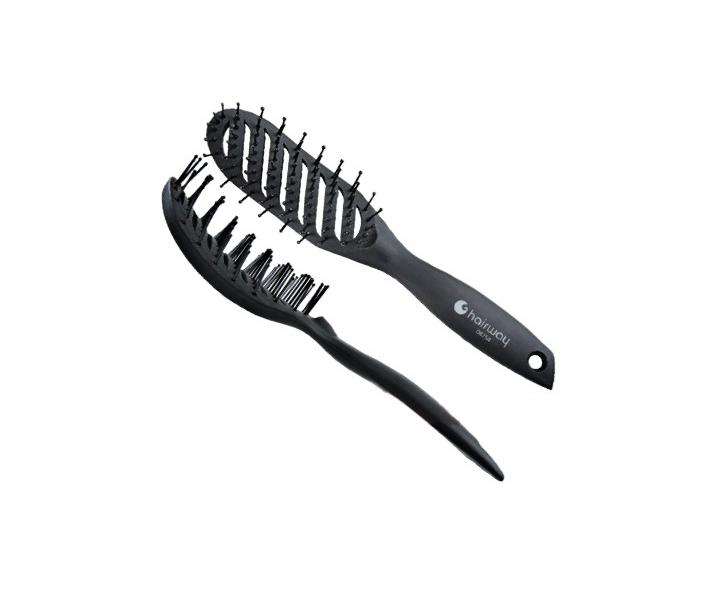 Kartáč na vlasy Hairway 08254 - černý, prohnutý