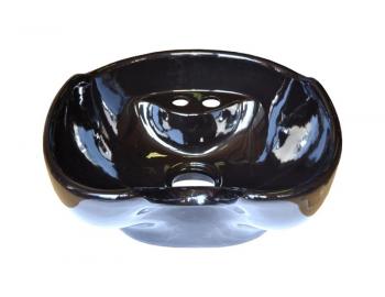 Náhradní umyvadlo pro mycí box Detail - keramické, černé - II. jakost - oděrka glazury