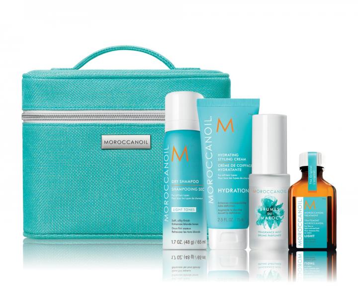 Dárková sada pro světlovlásky Moroccanoil Mediterranean Escape Blonde + kosmetická taška zdarma