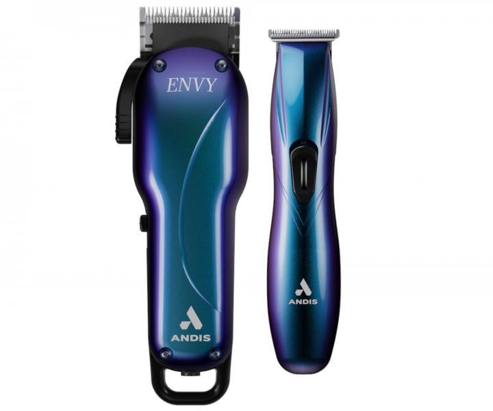 Profesionální set střihacího a konturovacího strojku Andis Envy Galaxy Combo Kit 561563 - perleťově modrý