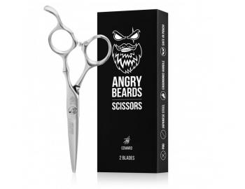 Nůžky na vousy Angry Beards Edward 6,5" - stříbrné