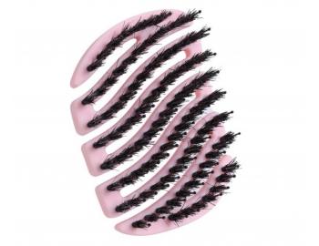 Kart�� na vlasy s kan��mi a nylonov�mi �t�tinami Sister Young Mila Pocket Hair Brush - sv�tle r��ov�