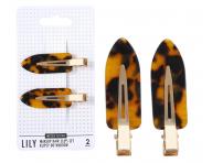 Spony do vlas� s podlo�kami Sister Young Lily Makeup Hair Clips Set - 6 cm, 2 ks - leopard� vzor